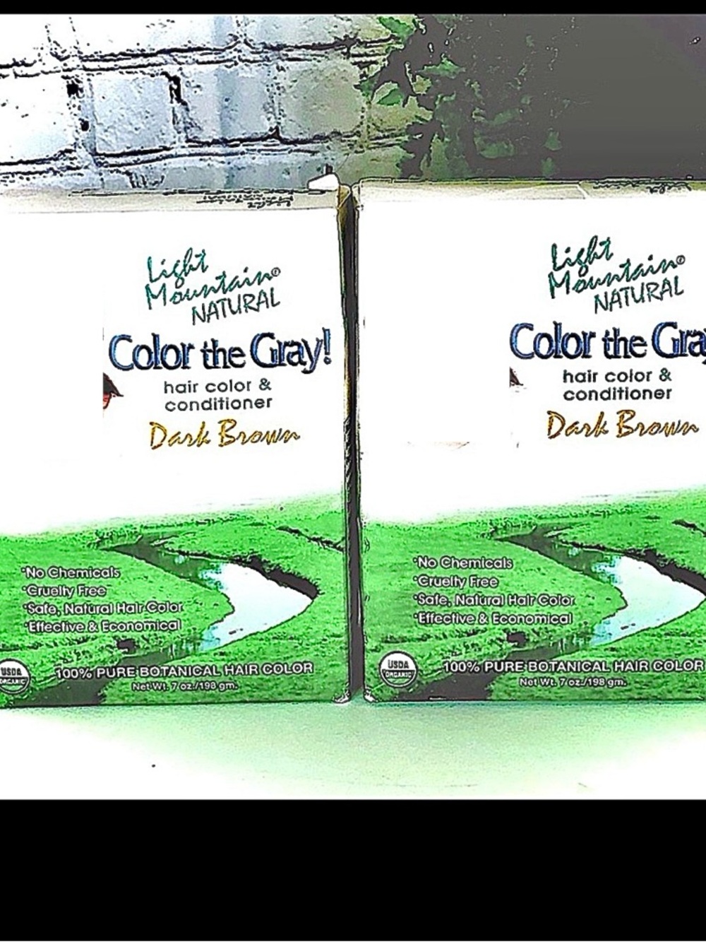 SET ORGANIC Color The Grey Dark Brown Henna Hair Color & Condition Powder 2 NIB